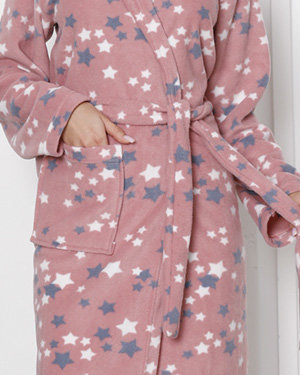 Peignoir femme rose à étoiles - Vêtement