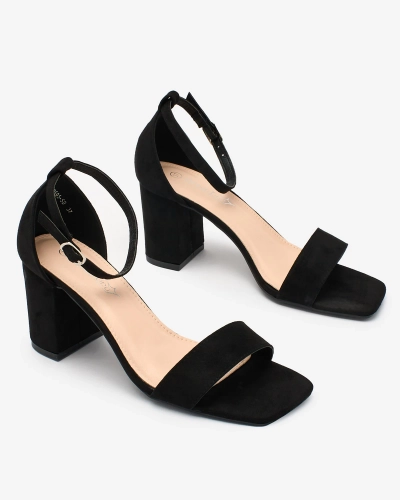 Royalfashion Sandales basses à talon aiguille pour femme en noir Helrem