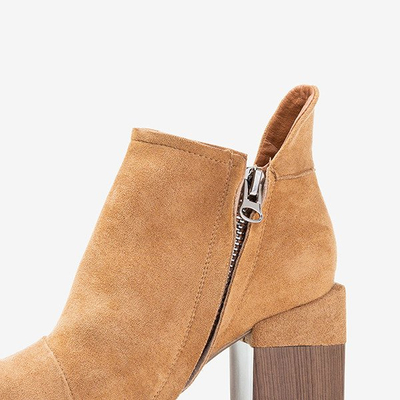Bottines femme marron clair avec découpes Cintura - Footwear 1