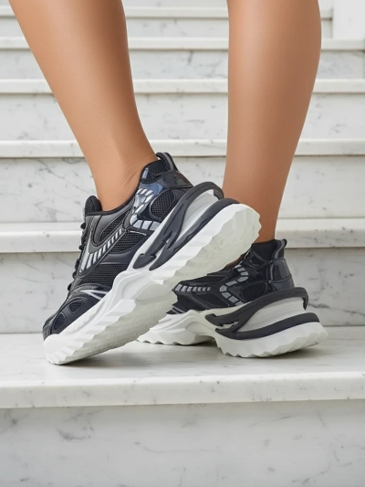 Royalfashion Baskets de sport pour femmes sur une semelle plus épaisse Nettes