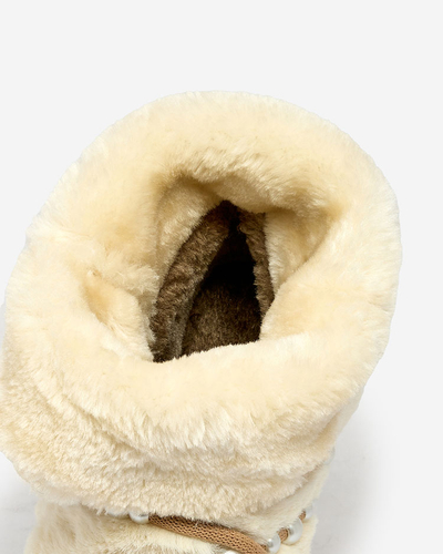 Royalfashion Bottes de neige pour femmes avec perles Cuvilav