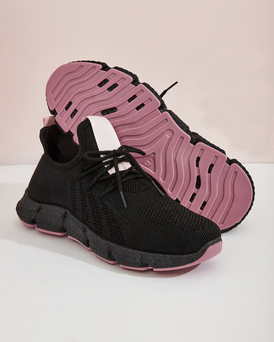 Chaussures de sport femme Bommgi noires et roses - Footwear