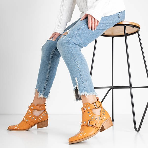 OUTLET Bottes pour femmes marron avec découpes Elbasan - Footwear