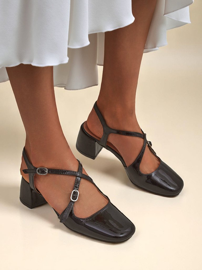 Royalfashion Escarpins à petit talon pour femme avec brides décoratives Lollita