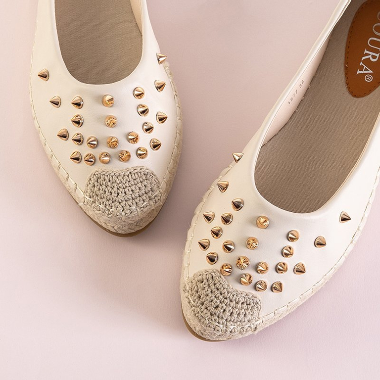 OUTLET Espadrilles beiges pour femmes à jets Edmaria - Chaussures