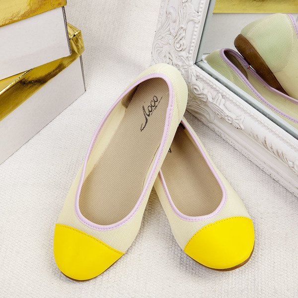 Ballerines beiges à bout jaune Elois Footwear royal-fashion