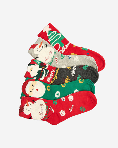 Chaussettes colorées pour femmes avec un motif de Noël - Sous-vêtements