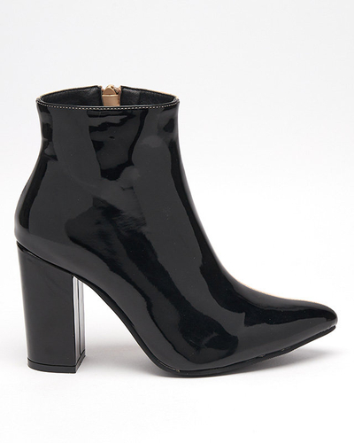 Bottines vernies beiges et noires sur le poteau Cruell - Footwear