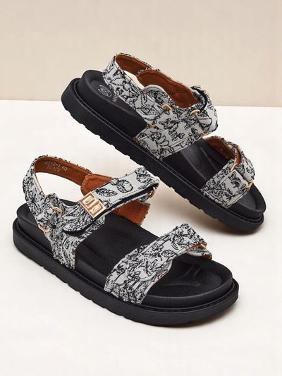 Sandales Royalfashion pour femme avec imprimé Aloé