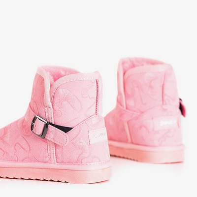OUTLET Bottes de neige roses pour enfants avec une boucle Jereni - Chaussures