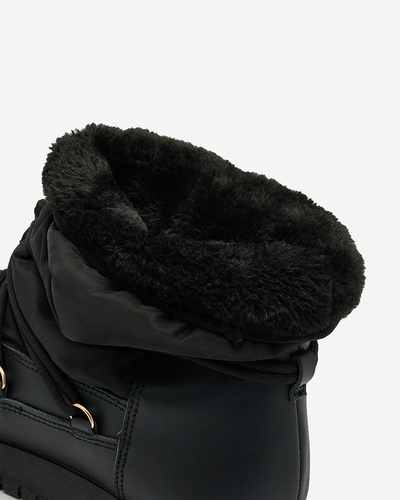 Royalfashion Bottes de neige à enfiler pour femme de couleur noire Iredas