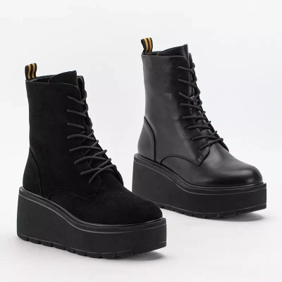 OUTLET Bottines compensées noires Jeanne - Chaussures