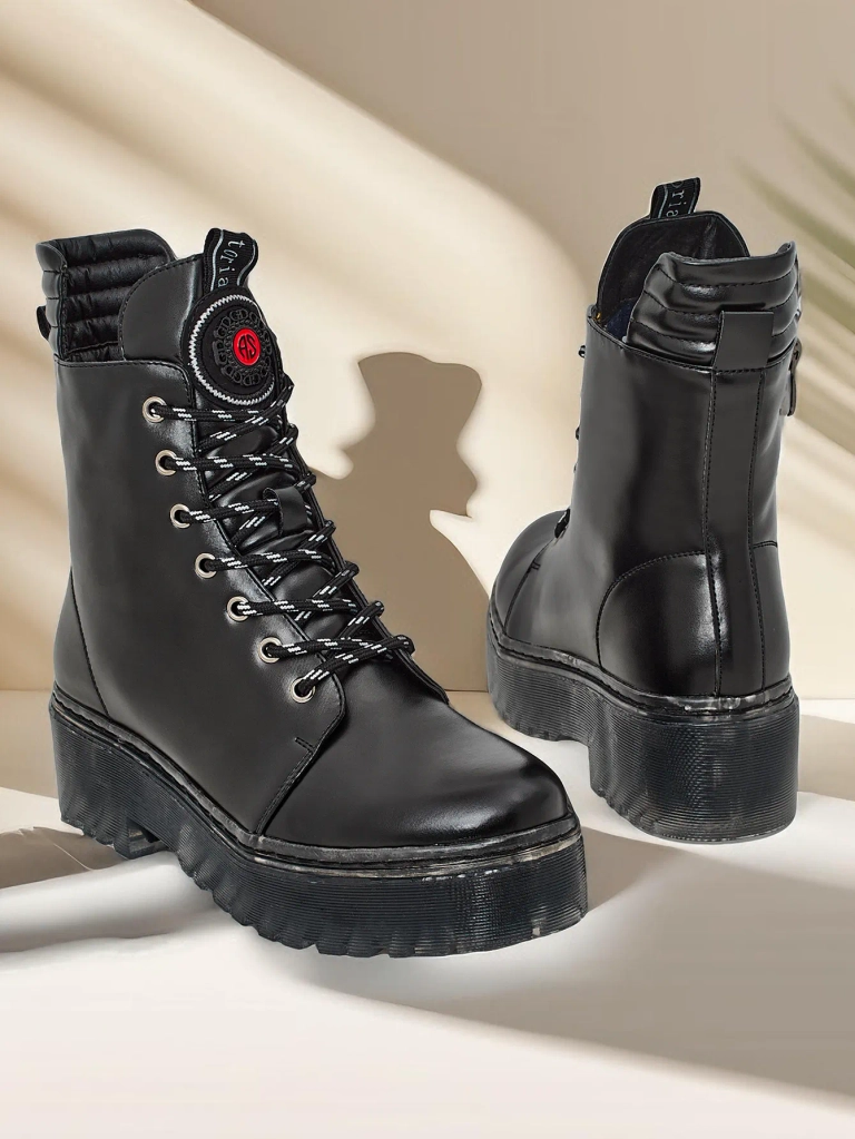 Royalfashion Bottines pour femmes en cuir éco-travail Fewor