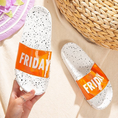 Sandales Friday Beach orange et blanc - Chaussures
