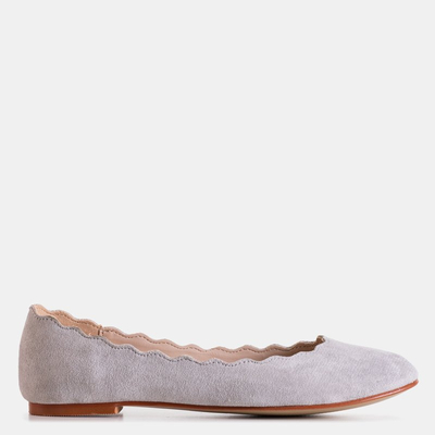 OUTLET Ballerines femme en éco-suède gris clair Antonelia - Souliers