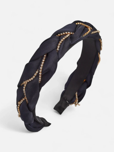 Royalfashion Serre-tête tressé orné de zircons