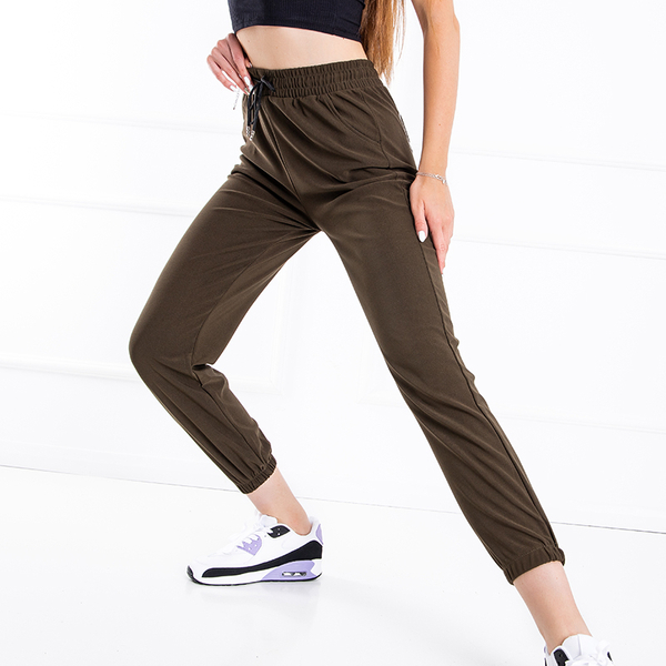 Pantalon de survêtement vert pour femme avec inscription - Vêtements