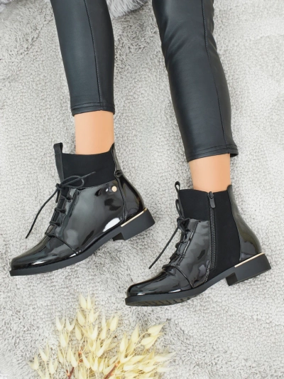 Bottines vernies à lacets pour femmes Avoria