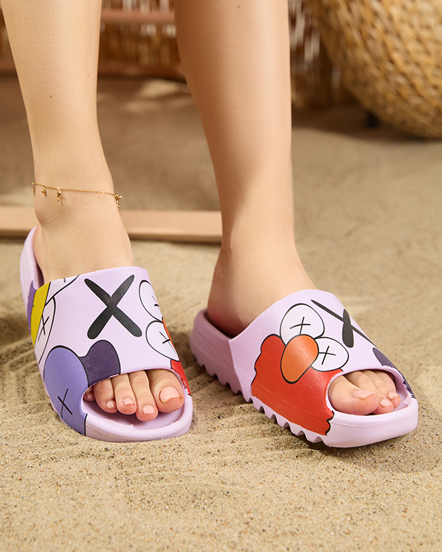 OUTLET Pantoufles violettes pour femmes Elmino - Footwear