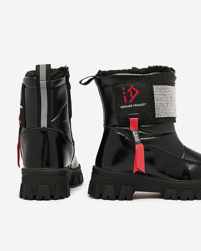 Royalfashion Noir chaussures enfants a'la bottes de neige Fesifa