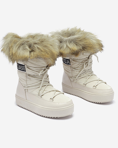 Bottes de neige beige pour femmes avec fourrure Lilitsa- Footwear