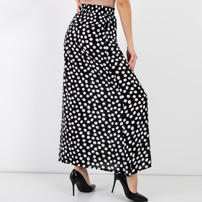 Jupe longue noire à pois - Vêtements