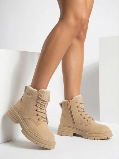 Royalfashion Bottes de trappeur isolées pour femmes marron clair Radoras