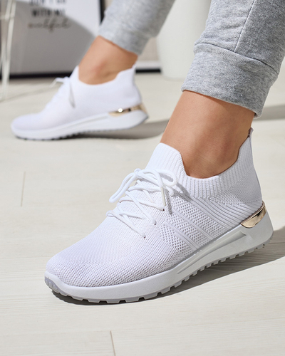 Chaussures de sport pour femmes en tissu blanc Ferroni - Chaussures