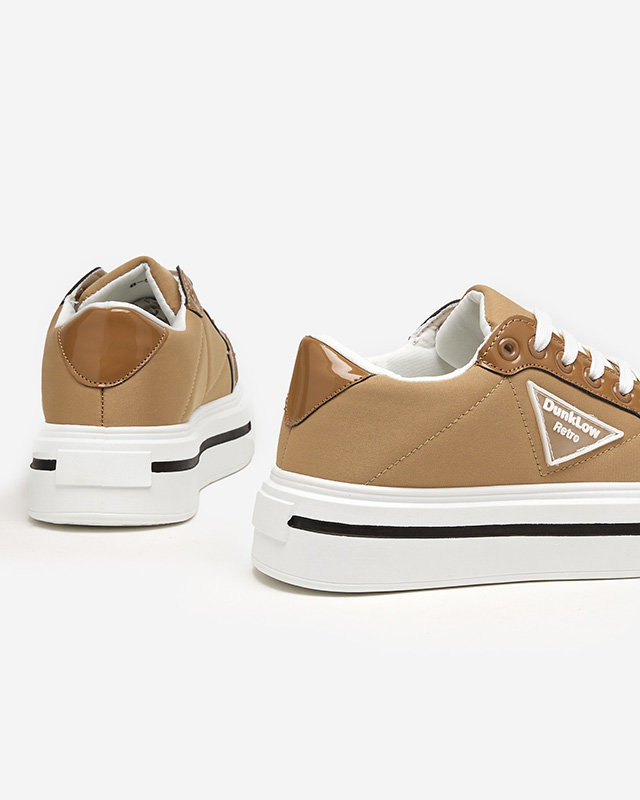 OUTLET Chaussures de sport marron clair pour femme sur semelle plus épaisse Rall-Shoes