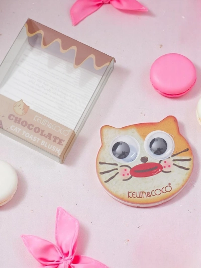 Kevin&Coco Cat Toast Blush Blush pressé Chocolat
