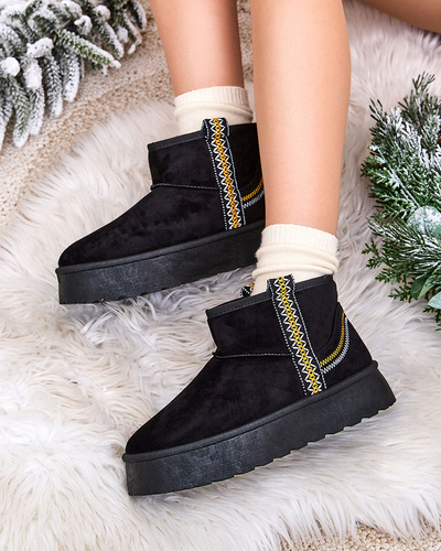 Royalfashion Bottes courtes pour femmes a'la bottes de neige avec ornement Erititta