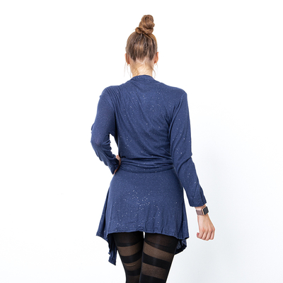 Cardigan femme bleu marine noué - Vêtements