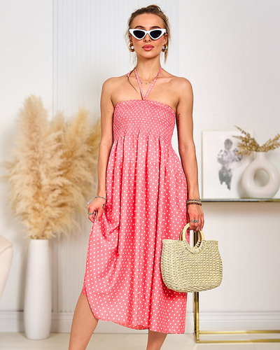 Royalfashion Robe à pois longueur genou pour femme