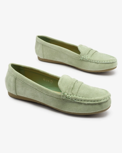 Royalfashion Mocassins en daim écologique pour femmes en vert Ziffig