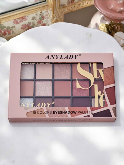 ANYLADY Palette de 15 fards à paupières avec paillettes et mats Ruby Glamour