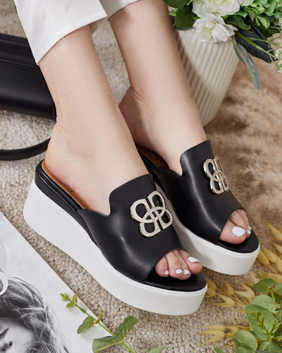 Royalfashion Tongs Sailme pour femme sur peau de chèvre