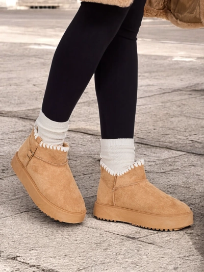 Royalfashion Bottines courtes pour femmes de style botte de neige Ewioz