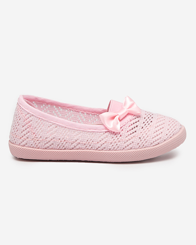 OUTLET Baskets ajourées fille rose clair avec nœud Apllo - Footwear