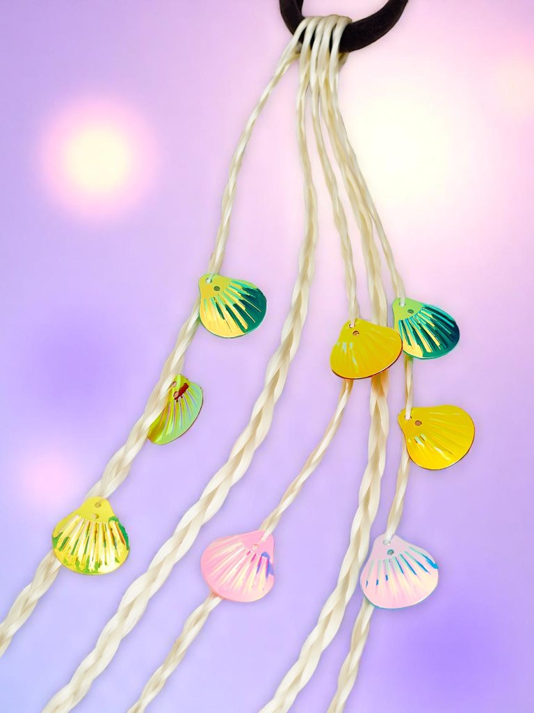 Royalfashion Tresses à clipser sur un élastique avec coquillages
