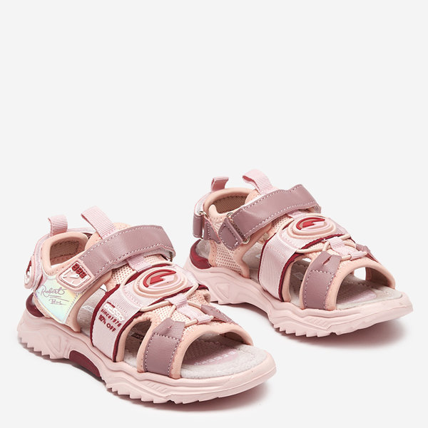 Sandales roses pour filles avec velcro Roserro- Footwear