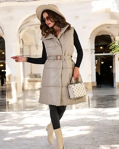 Royalfashion Gilet long pour femme a'la leather