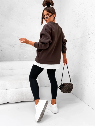 Sweatshirt en coton pour femmes Royalfashion avec bas détachable