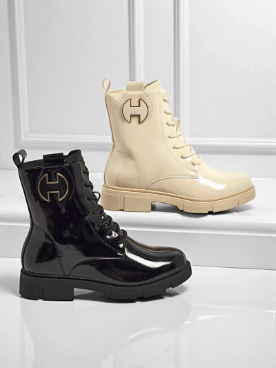 Bottines vernies à lacets pour femmes Kalen