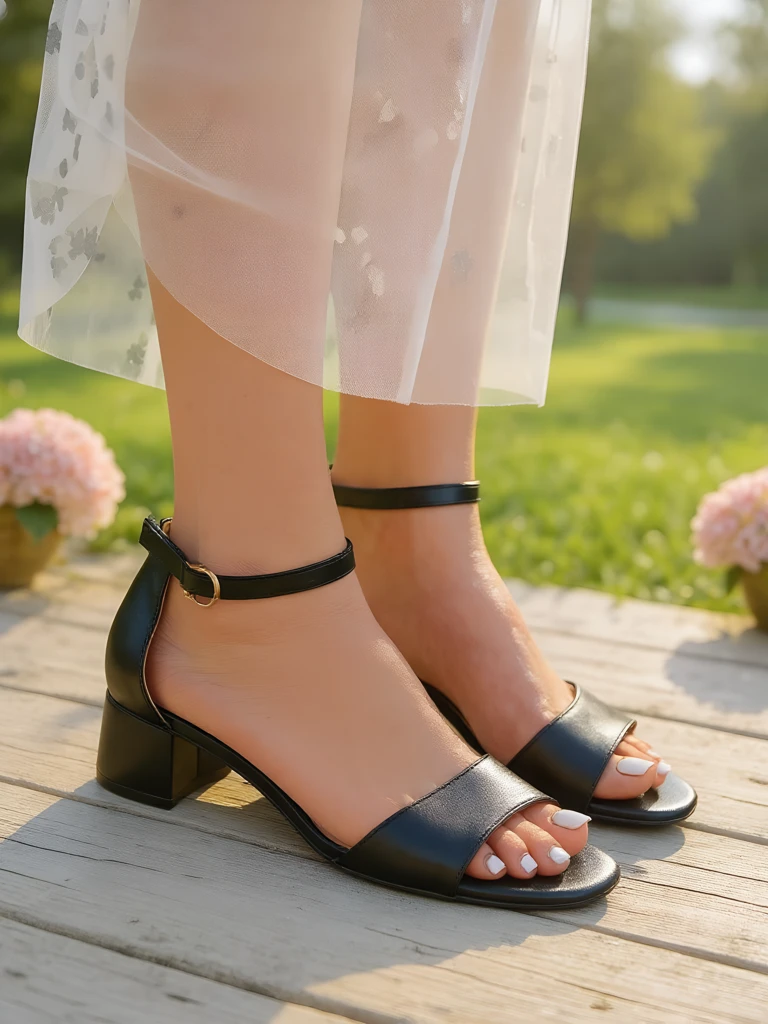 Royalfashion Sandales à talon bas SoftHeels pour femmes