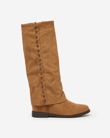 Royalfashion Bottes pour femmes Camel avec ancre cachée Bisadi