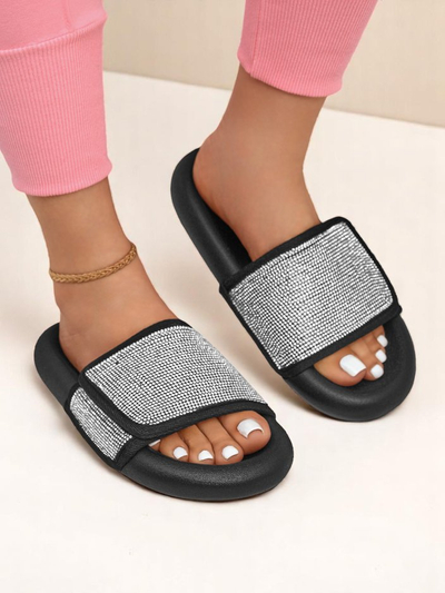 Royalfashion Claquettes plates pour femmes Sparkle Step