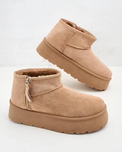 Royalfashion Bottes de neige à plateforme pour femmes a'la Delgadi
