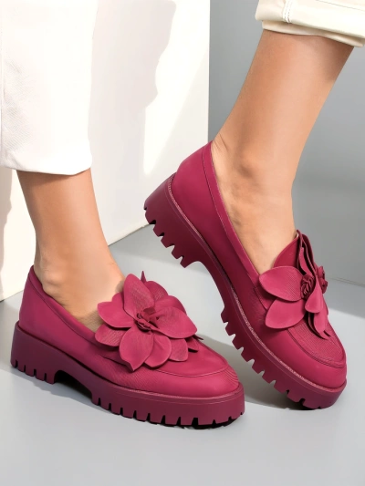 Mocassins pour femmes en suède écologique Royalfashion avec fleur Floverse