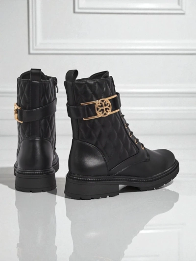 Bottines matelassées pour femmes en cuir écologique Sable Rose