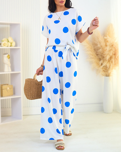 Royalfashion Ensemble pea femme blanc cobalt